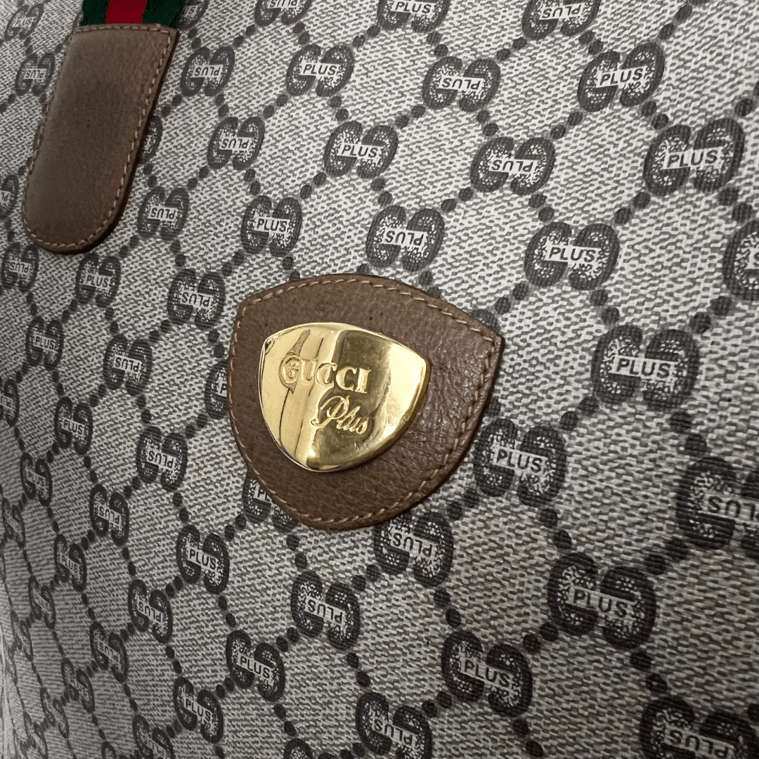 Gucci GG Plus Top Zip Web Tote