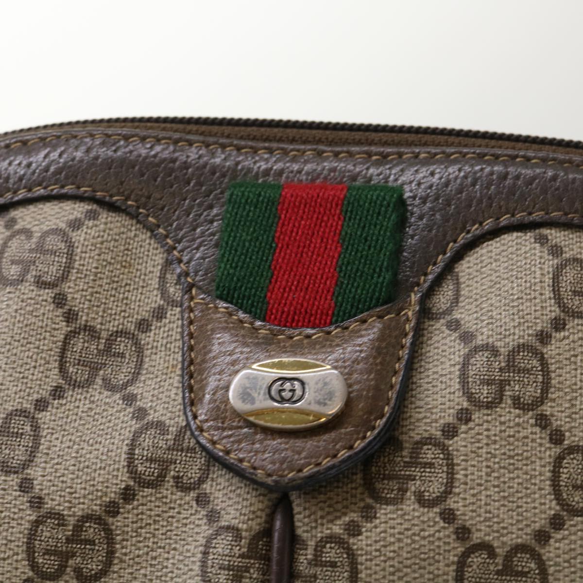 GUCCI GG Canvas Web Sherry Line Shoulder Bag Beige Red 904 02 047  tb688