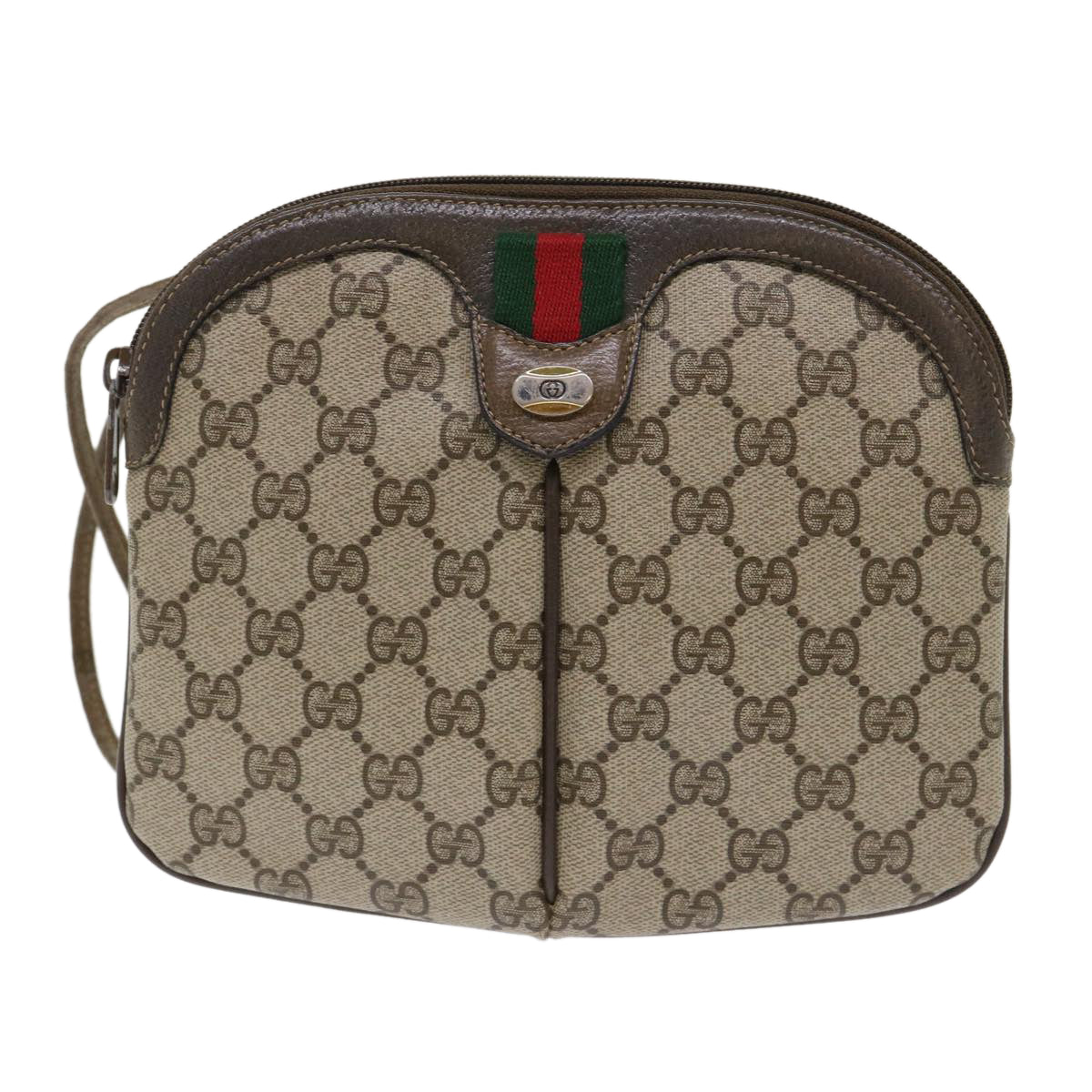 GUCCI GG Canvas Web Sherry Line Shoulder Bag Beige Red 904 02 047  tb688