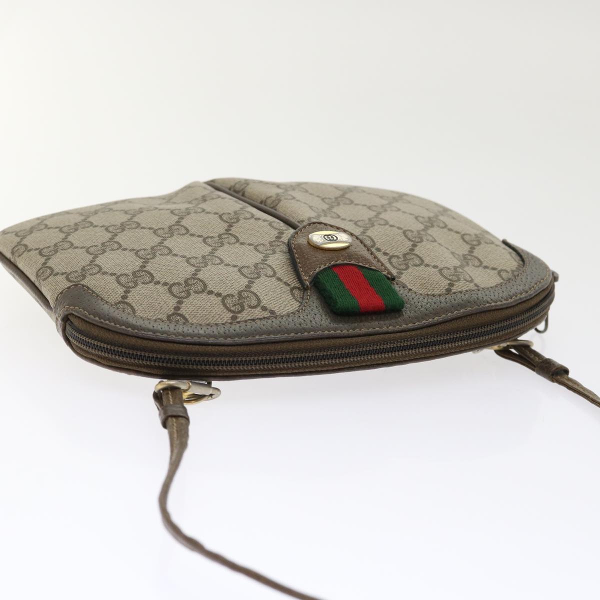 GUCCI GG Canvas Web Sherry Line Shoulder Bag Beige Red 904 02 047  tb688