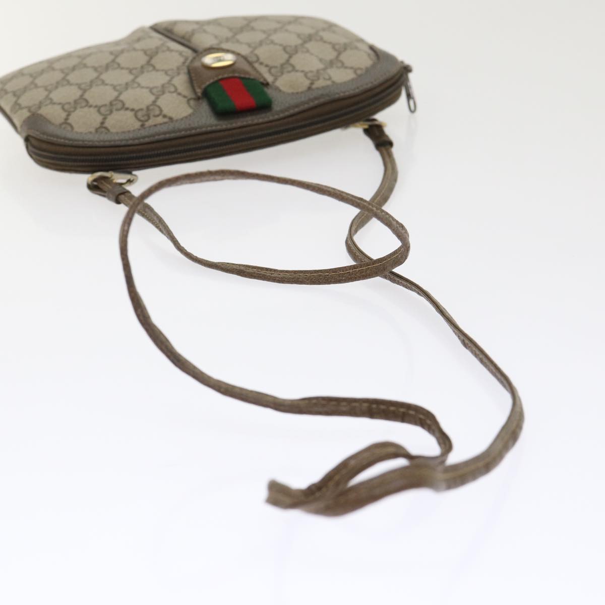 GUCCI GG Canvas Web Sherry Line Shoulder Bag Beige Red 904 02 047  tb688