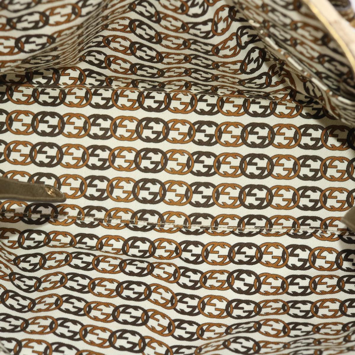 GUCCI GG Canvas Princy Line Tote Bag Leather Gold Tone 163805  tb793