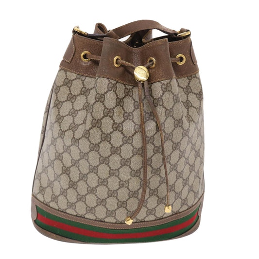 GUCCI GG Canvas Web Sherry Line Shoulder Bag Beige Red Green  tb826