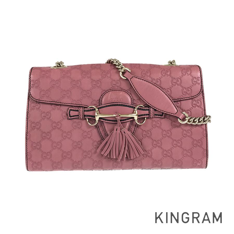 GUCCI Shima Emily Chain one belt tassel fringe Shoulder Bag