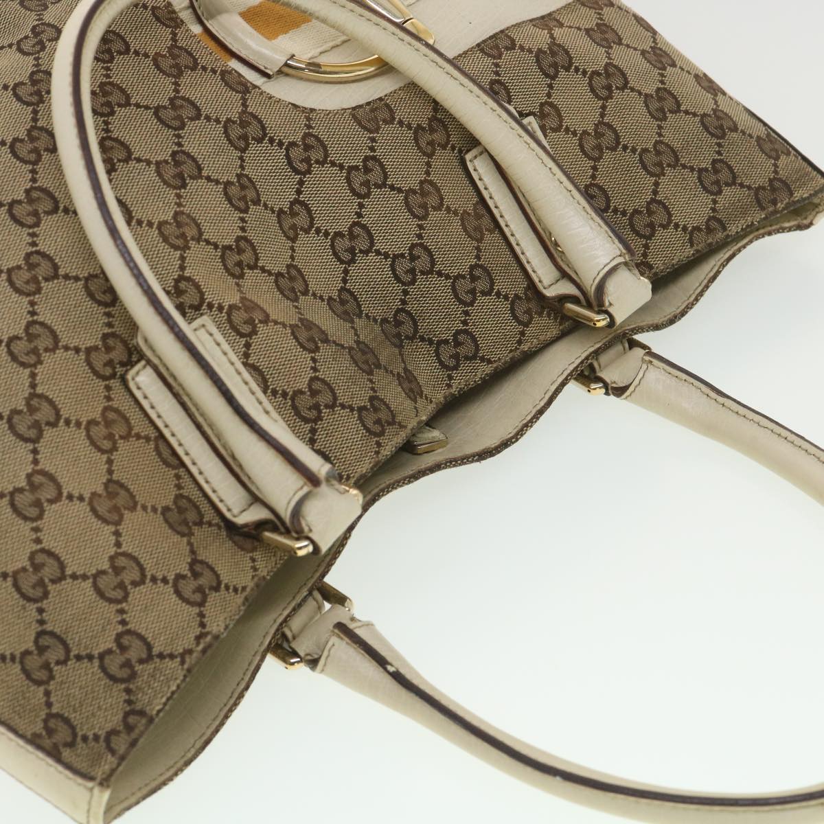 GUCCI GG Canvas Sherry Line Shoulder Bag Beige 137385  th3490
