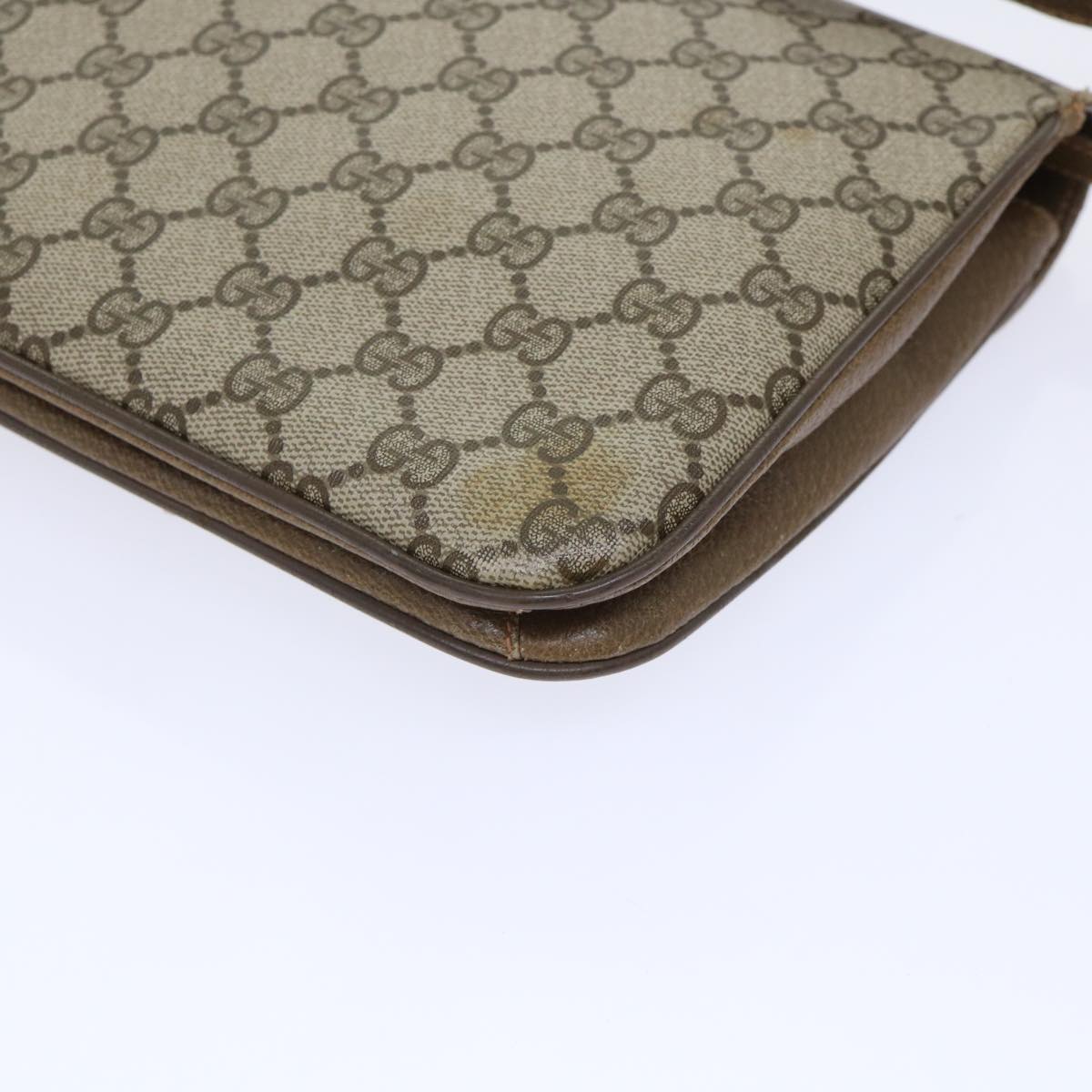 GUCCI GG Canvas Shoulder Bag PVC Leather Beige 90402025  th3857