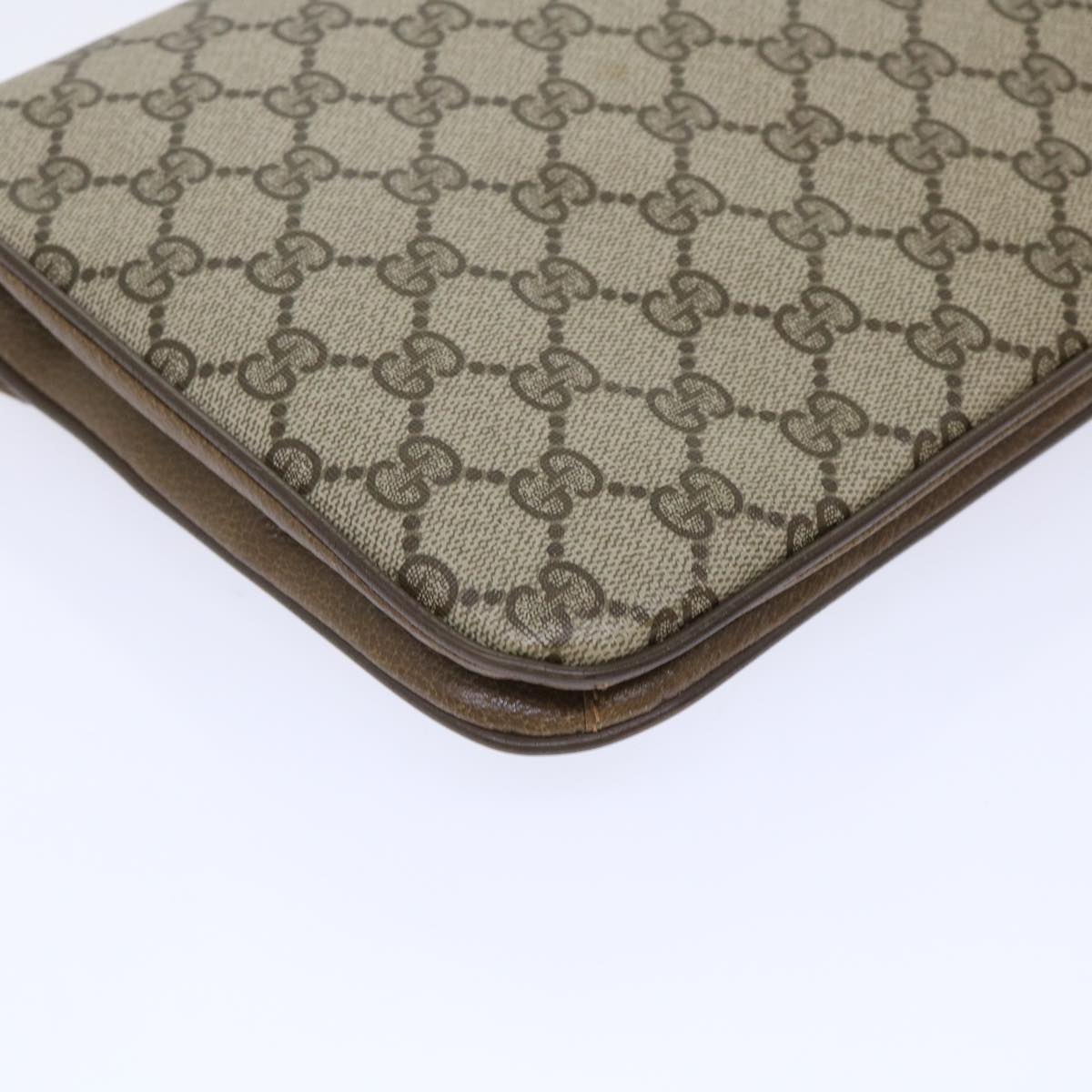 GUCCI GG Canvas Shoulder Bag PVC Leather Beige 90402025  th3857