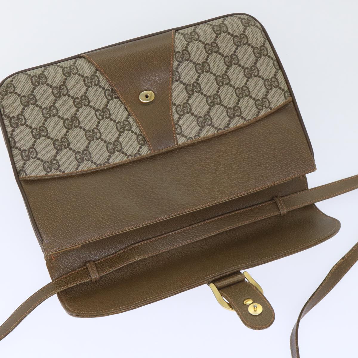 GUCCI GG Canvas Shoulder Bag PVC Leather Beige 90402025  th3857