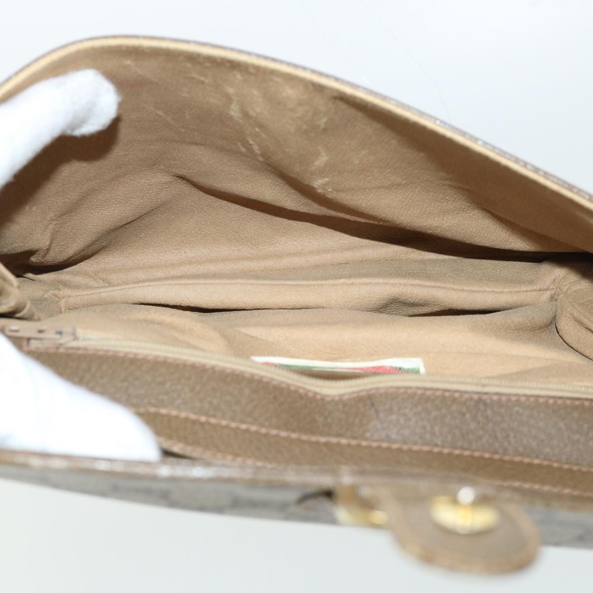 GUCCI GG Canvas Shoulder Bag PVC Leather Beige 90402025  th3857