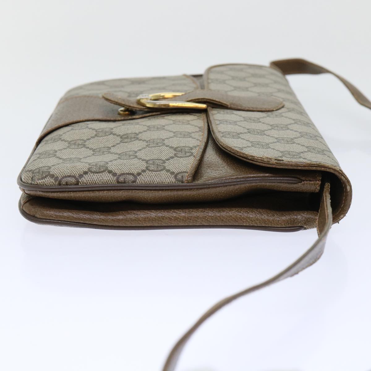GUCCI GG Canvas Shoulder Bag PVC Leather Beige 90402025  th3857