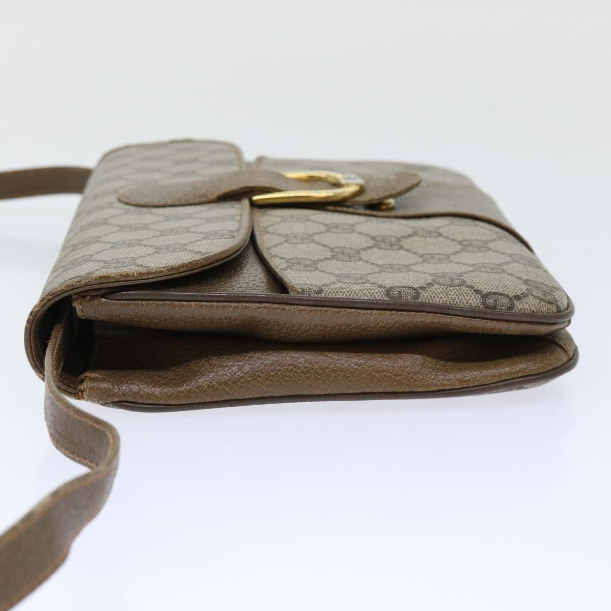 GUCCI GG Canvas Shoulder Bag PVC Leather Beige 90402025  th3857