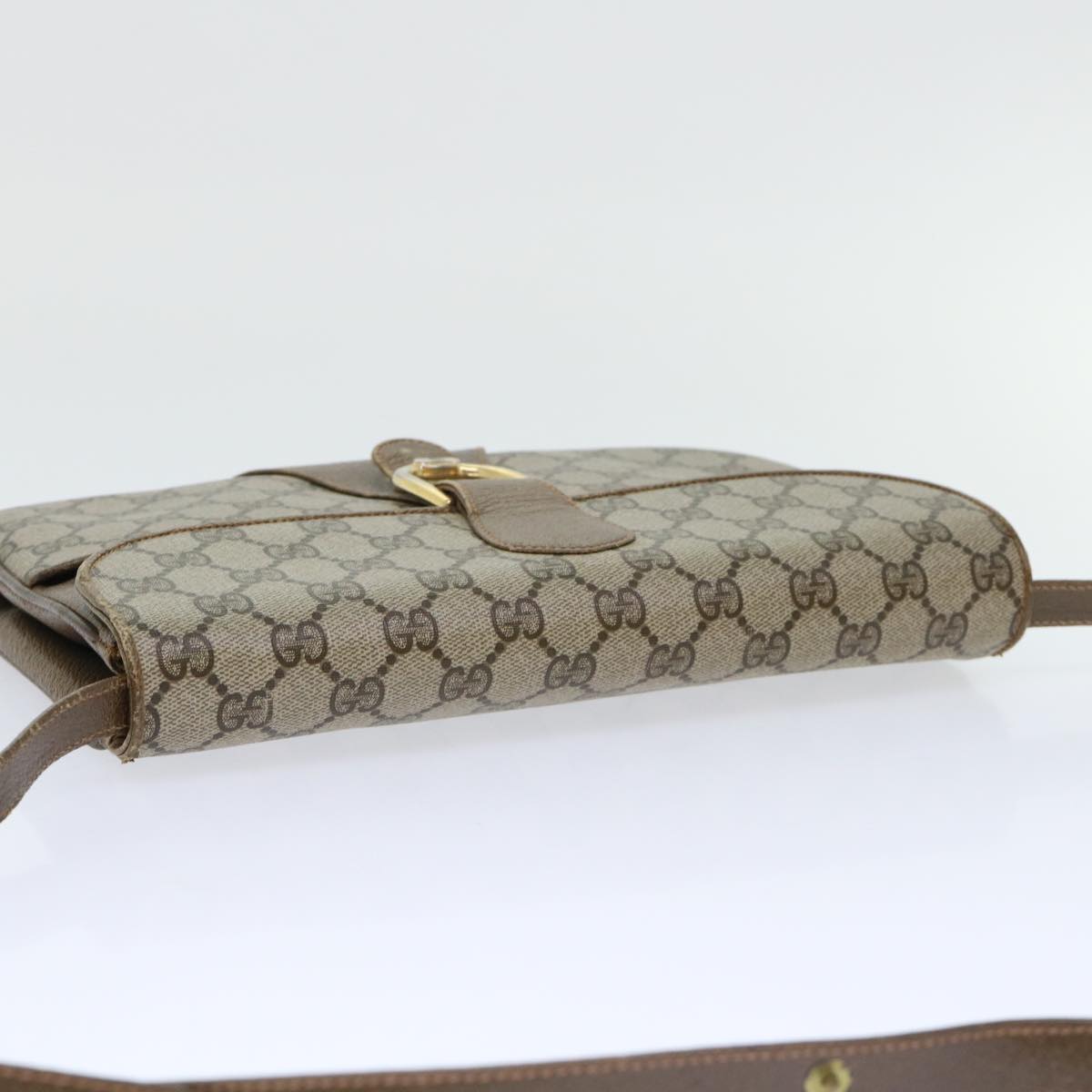 GUCCI GG Canvas Shoulder Bag PVC Leather Beige 90402025  th3857