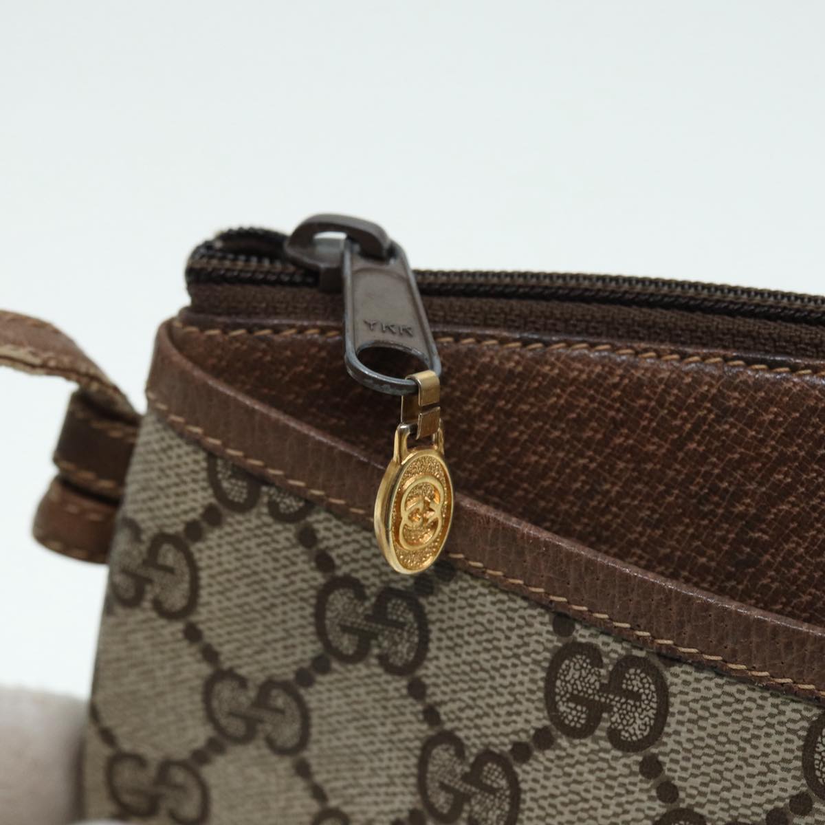 GUCCI GG Supreme Shoulder Bag PVC Beige Gold 904 02 020 Auth th5229