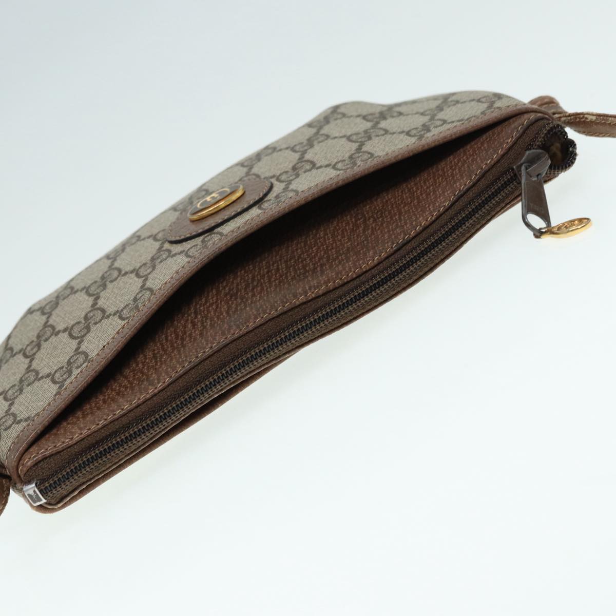 GUCCI GG Supreme Shoulder Bag PVC Beige Gold 904 02 020 Auth th5229