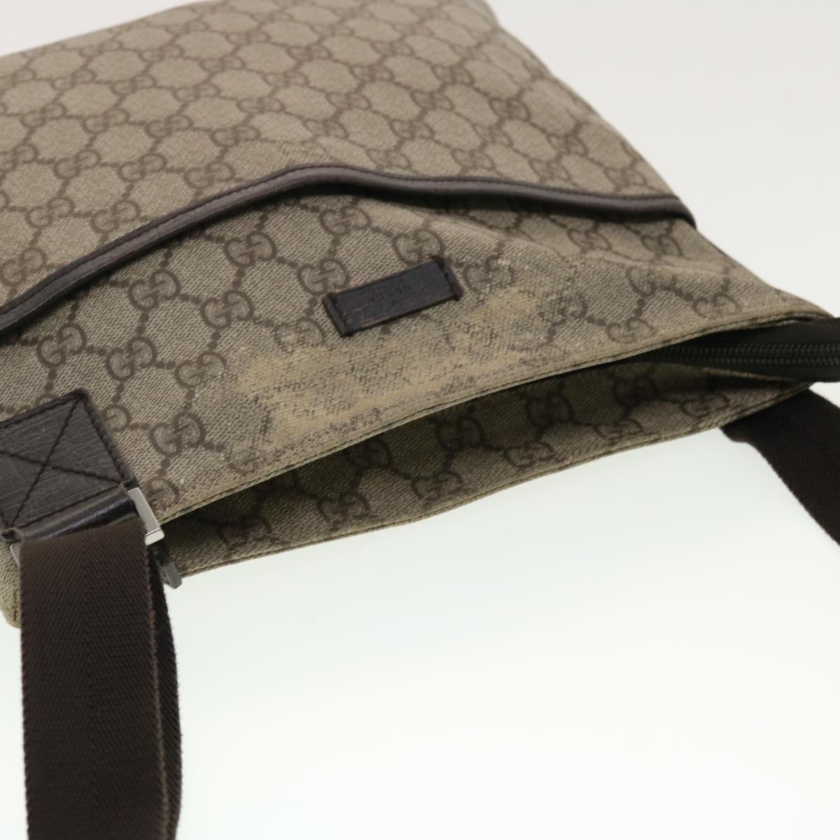 GUCCI GG Canvas Shoulder Bag PVC Leather Beige 141626  ti1052