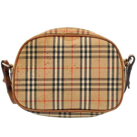 BurberrySs Nova Check Shoulder Bag Nylon Beige Auth ti1214