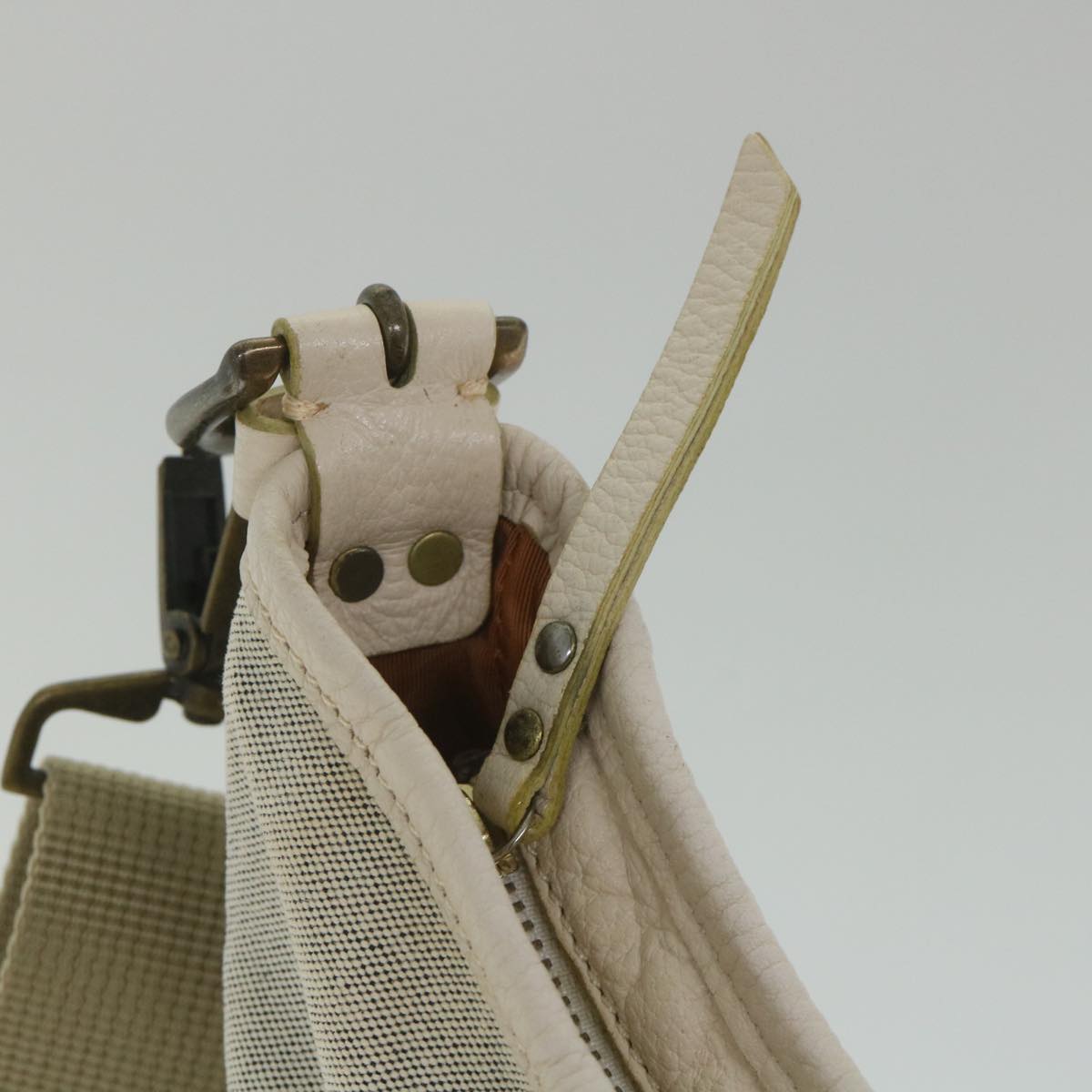 Burberry Shoulder Bag Canvas Gray Auth ti1326