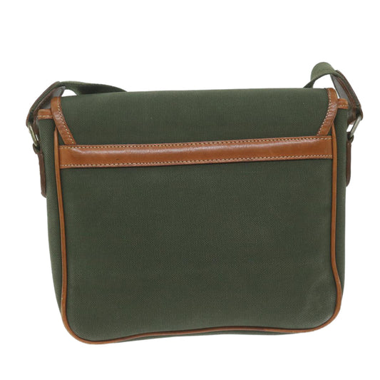 BurberrySs Shoulder Bag Canvas Khaki Auth ti1465