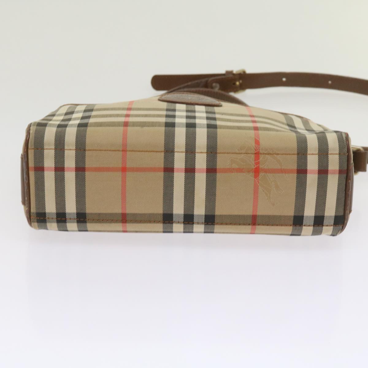 Burberry Nova Check Shoulder Bag Canvas Beige Auth ti1529