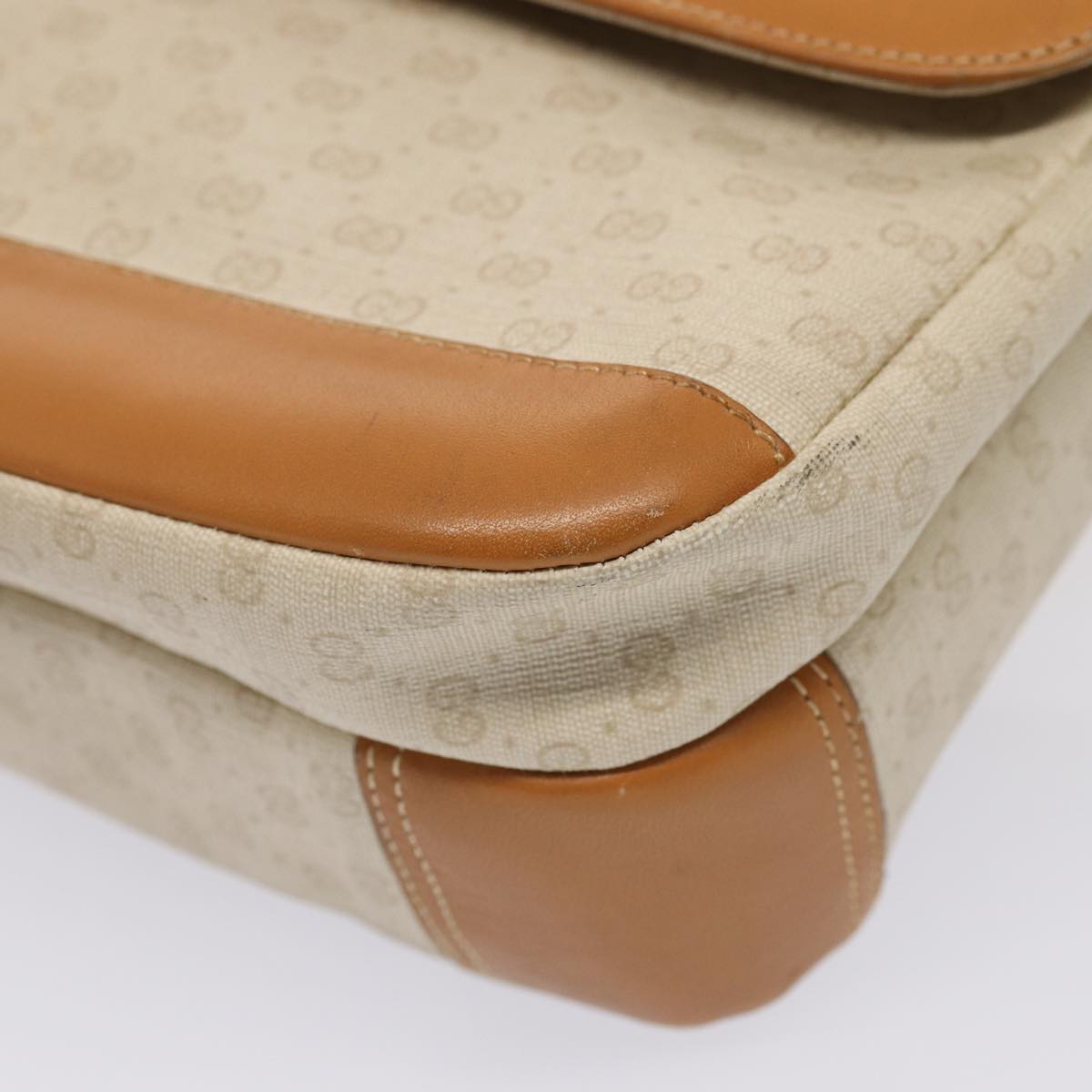 GUCCI GG Supreme Shoulder Bag PVC Leather Beige gold 001 106 0185 Auth ti1955