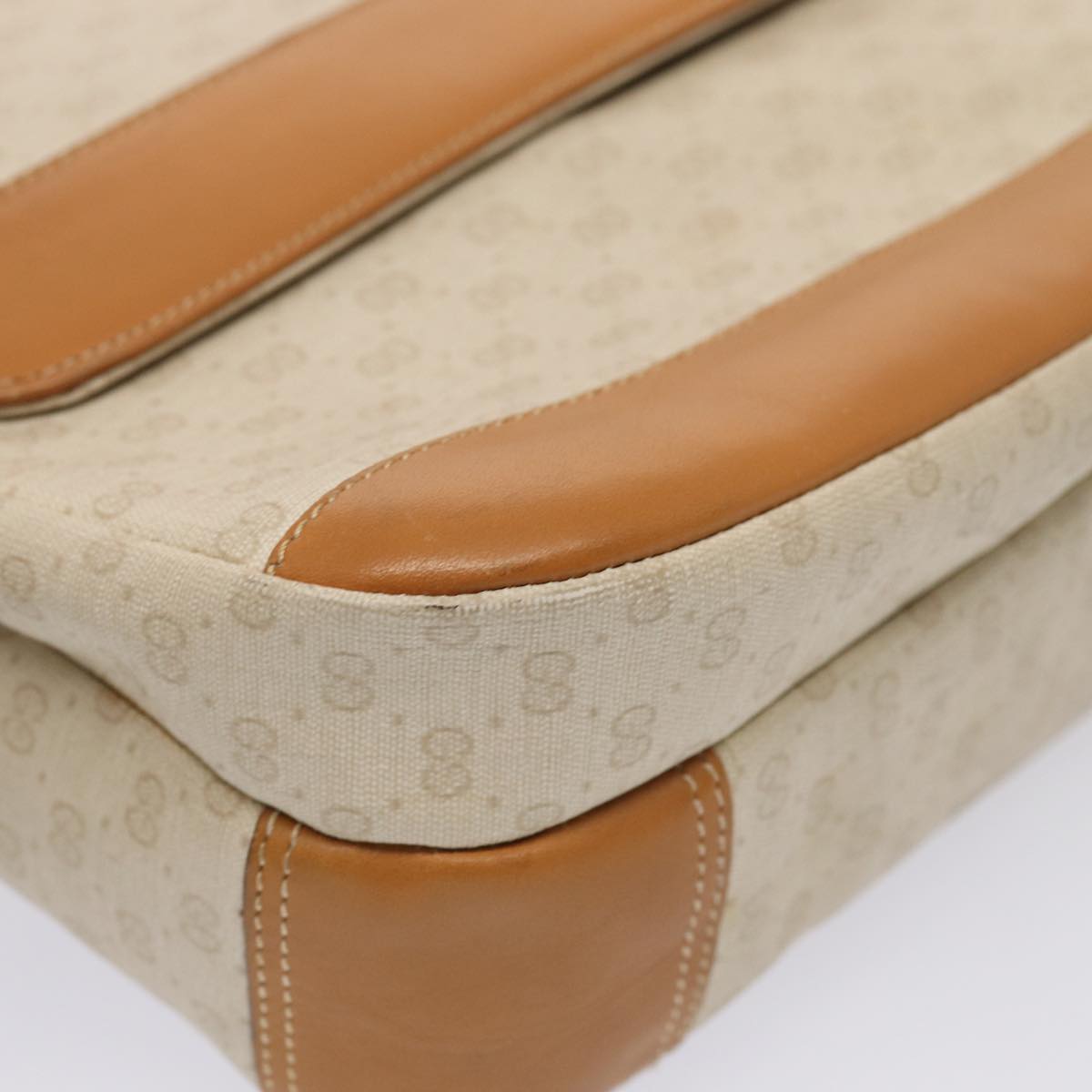 GUCCI GG Supreme Shoulder Bag PVC Leather Beige gold 001 106 0185 Auth ti1955