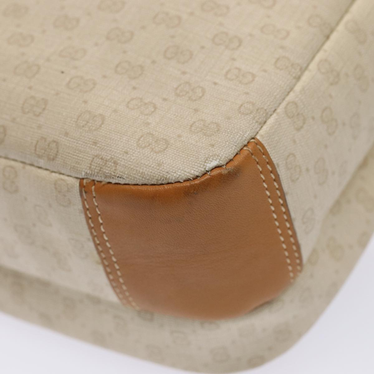 GUCCI GG Supreme Shoulder Bag PVC Leather Beige gold 001 106 0185 Auth ti1955
