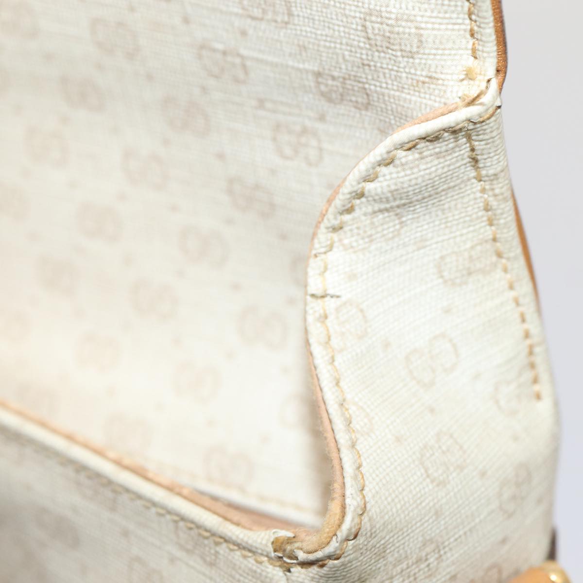 GUCCI GG Supreme Shoulder Bag PVC Leather Beige gold 001 106 0185 Auth ti1955