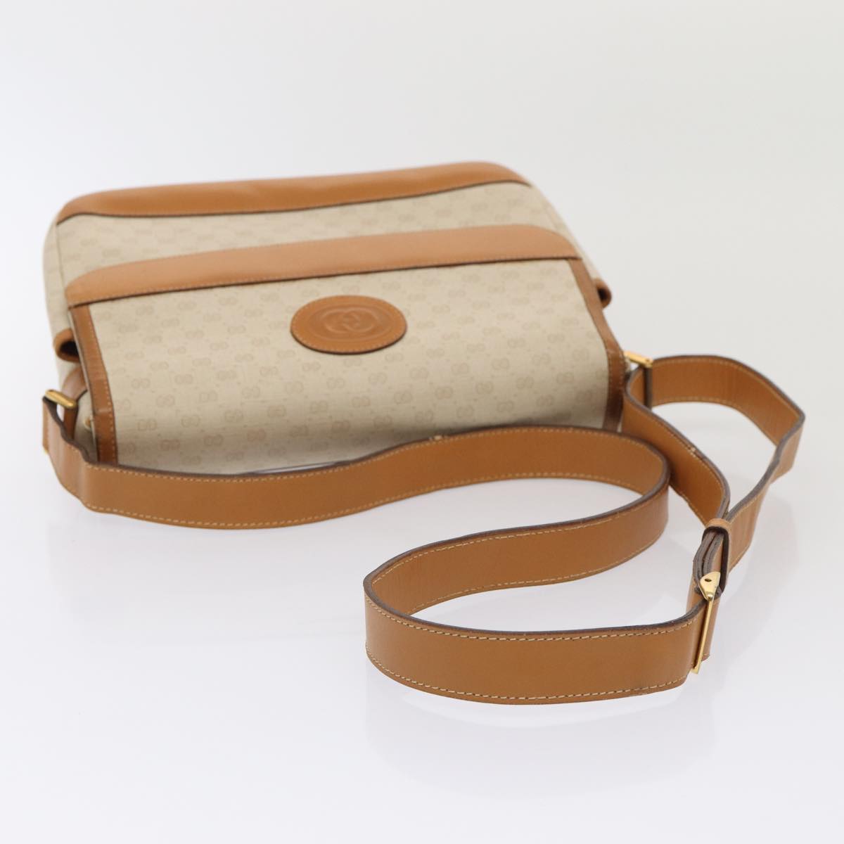 GUCCI GG Supreme Shoulder Bag PVC Leather Beige gold 001 106 0185 Auth ti1955