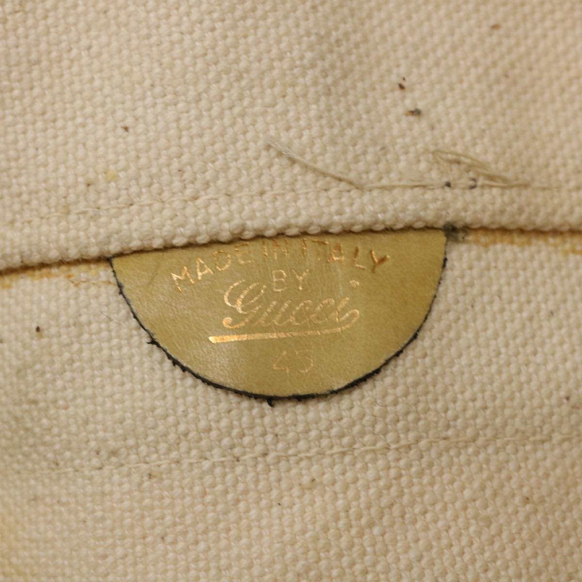 GUCCI Tote Bag Canvas Beige Brown Navy  ti772