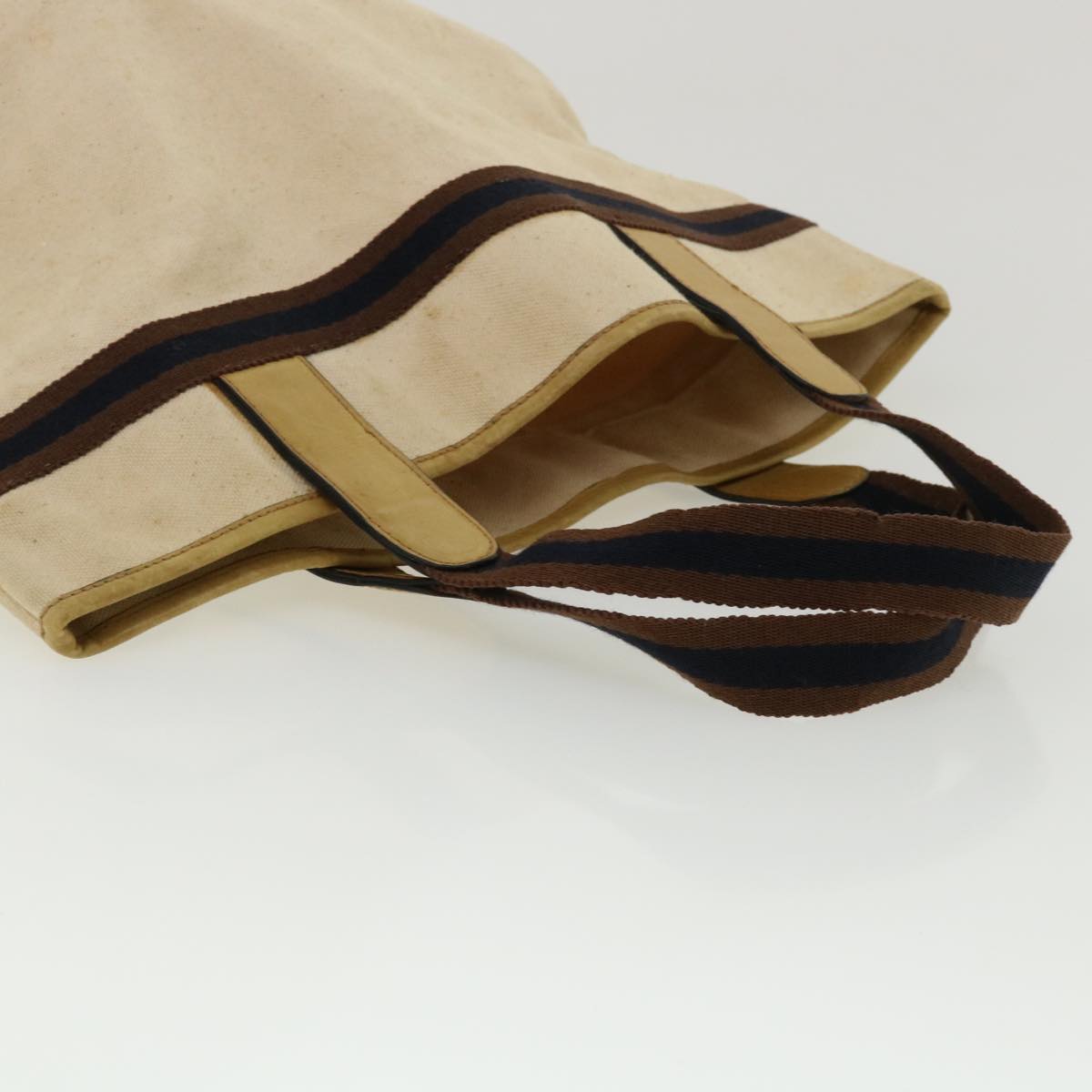 GUCCI Tote Bag Canvas Beige Brown Navy  ti772