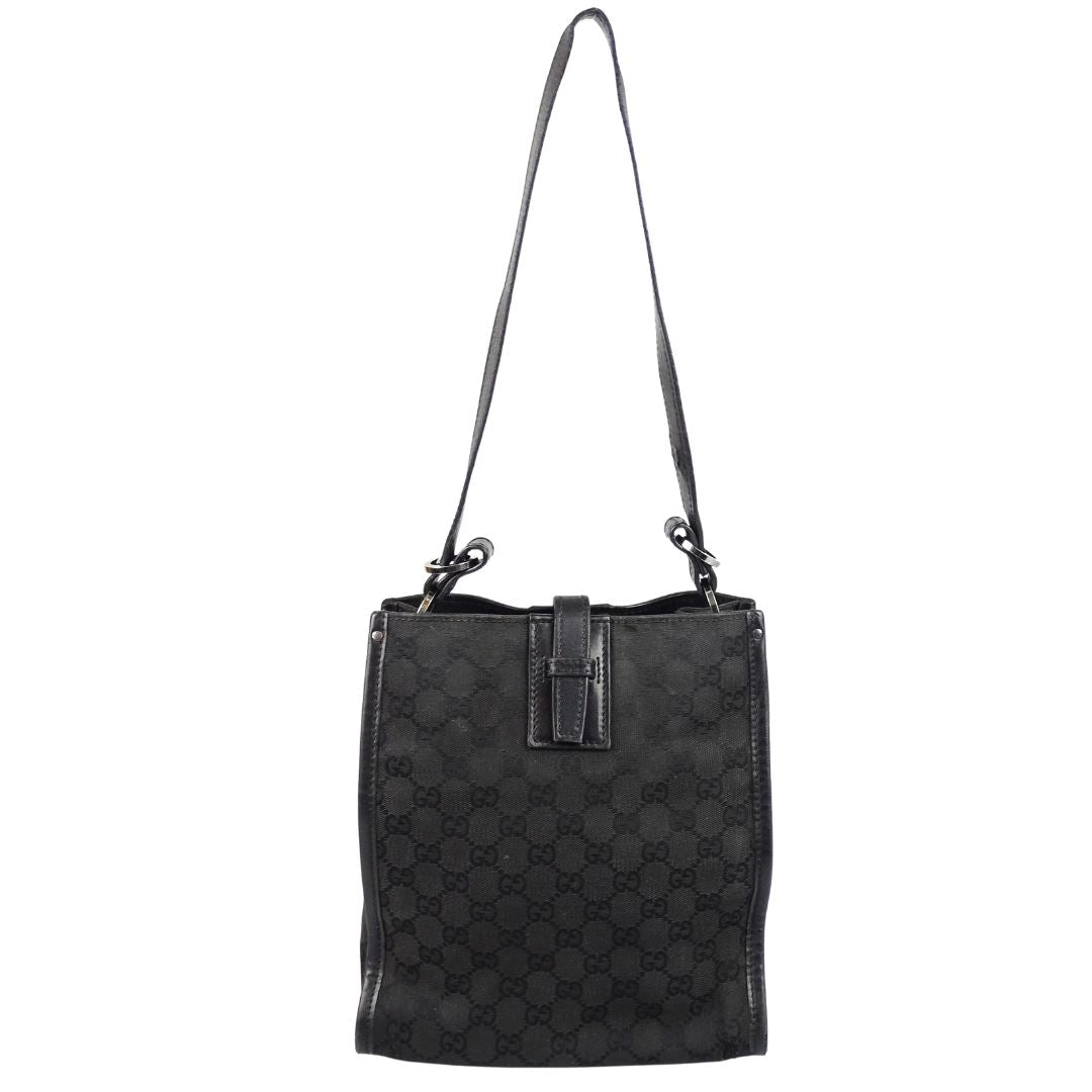 Gucci Vintage Black GG Short Strap Shoulder Bag