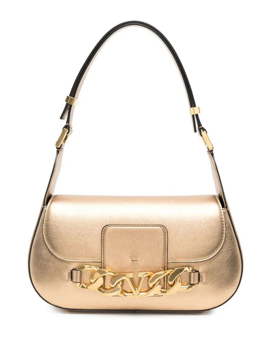Valentino Metallic-Effect Leather Shoulder Bag