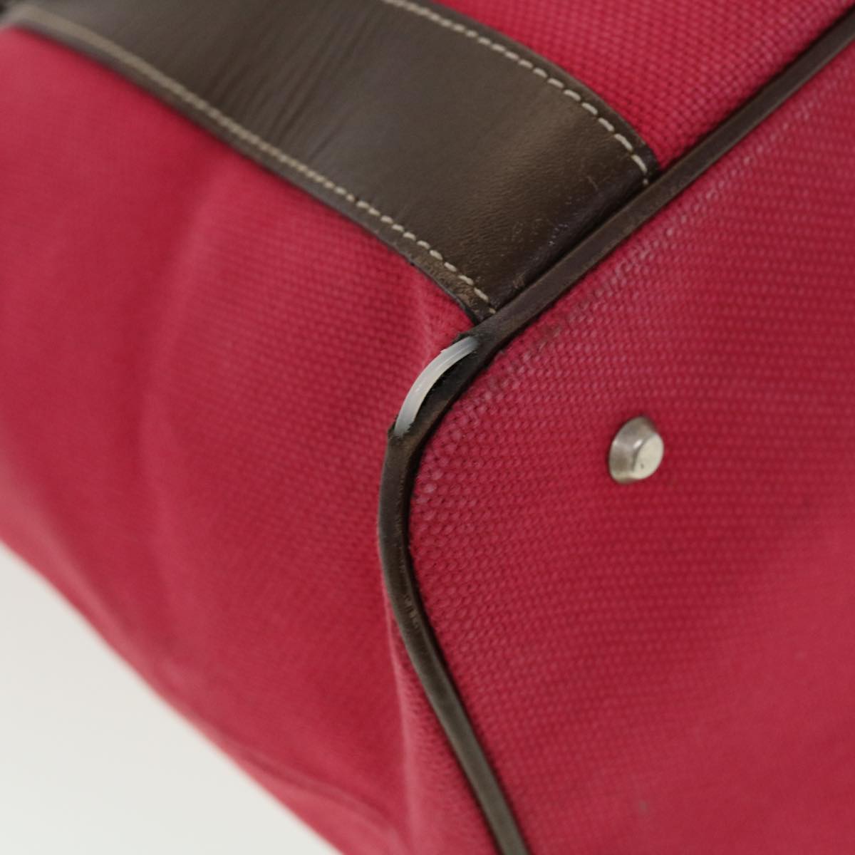 Burberry Shoulder Bag Canvas Leather Red Auth yb149