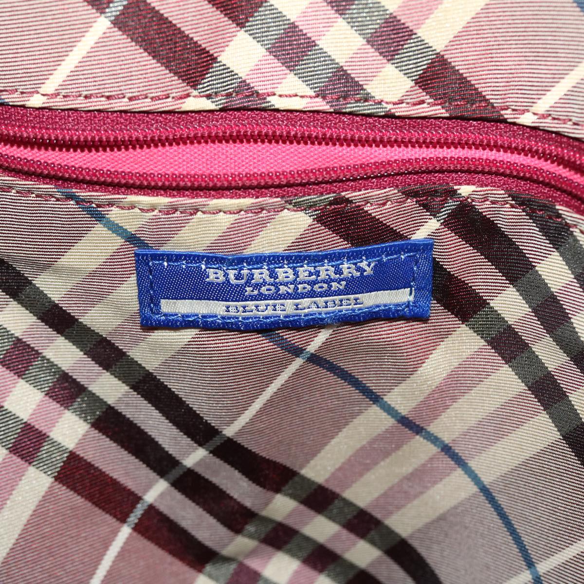 Burberry Shoulder Bag Canvas Leather Red Auth yb149