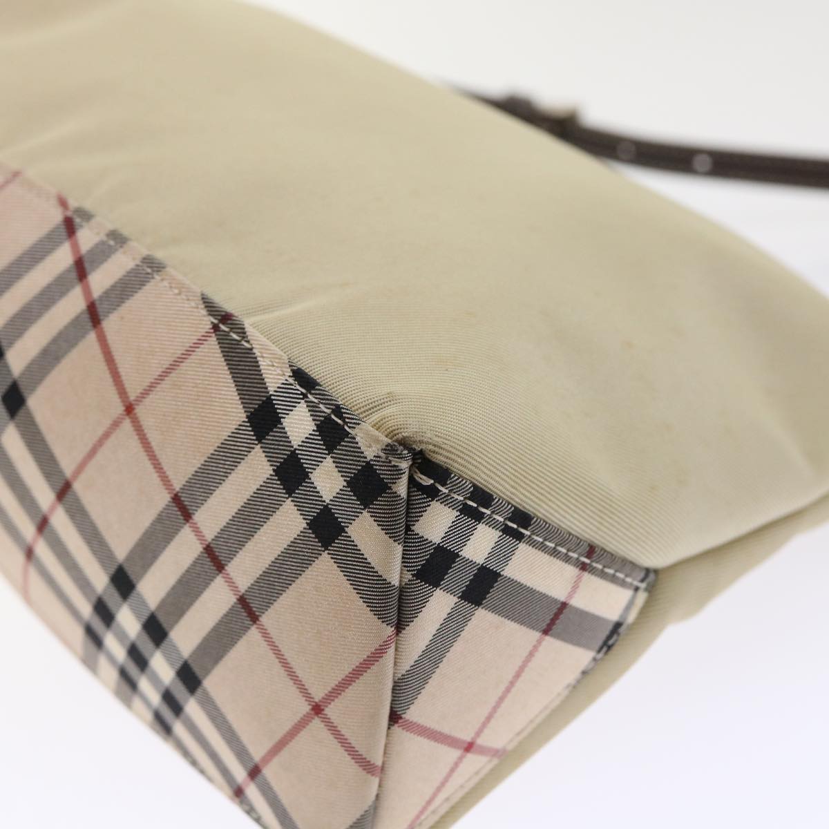 Burberry Nova Check Blue Label Shoulder Bag Nylon Beige Brown Auth yb292