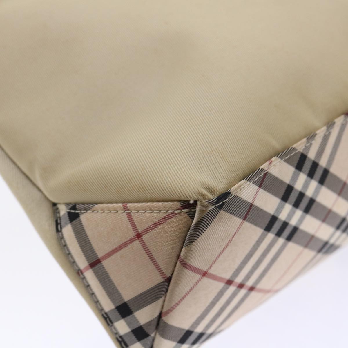 Burberry Nova Check Blue Label Shoulder Bag Nylon Beige Brown Auth yb292