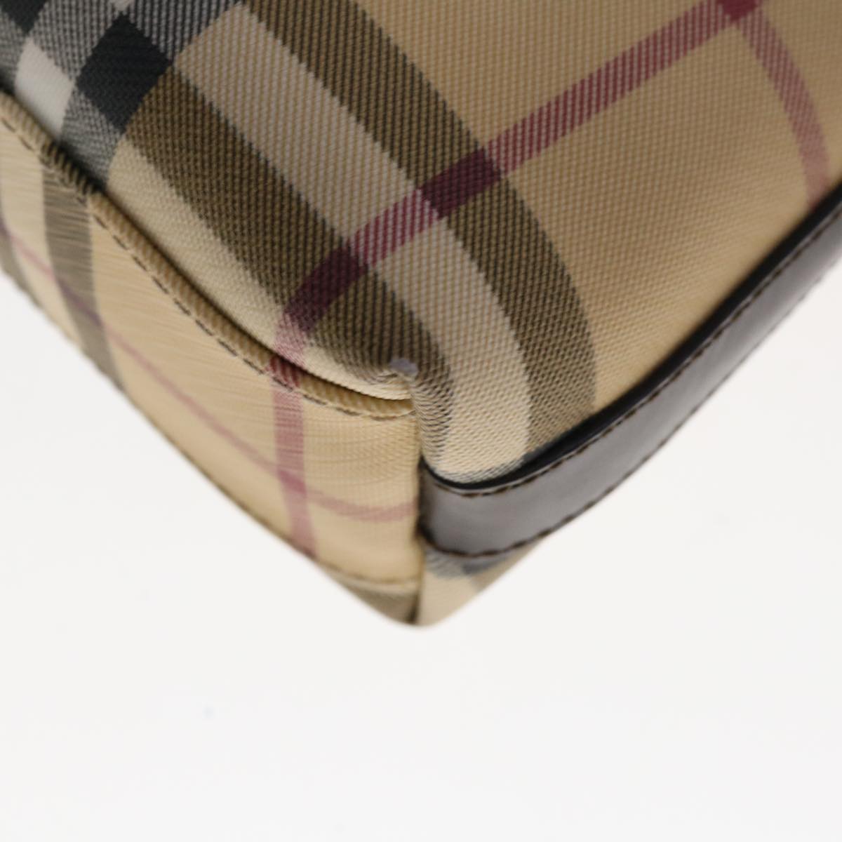 Burberry Nova Check Shoulder Bag PVC Beige Brown Auth yk10295