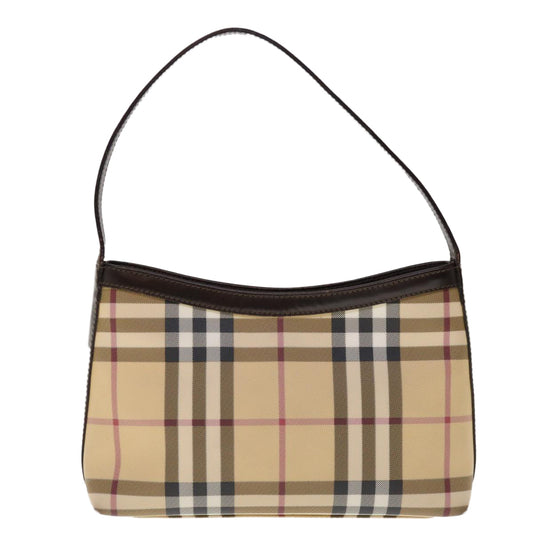 Burberry Nova Check Shoulder Bag PVC Beige Brown Auth yk10295
