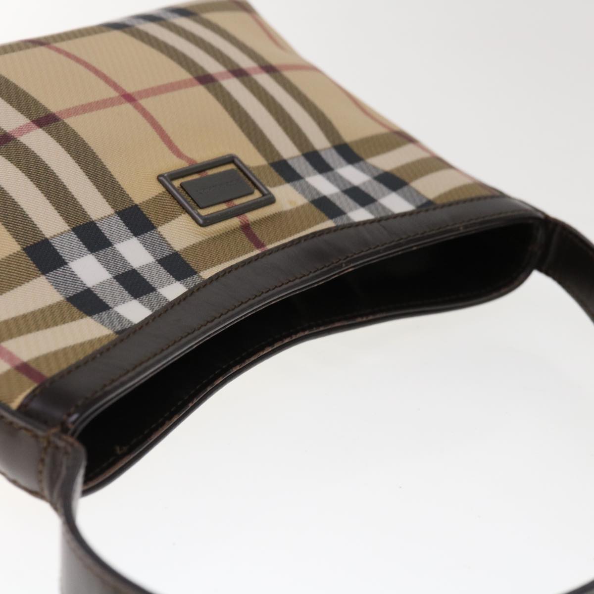 Burberry Nova Check Shoulder Bag PVC Beige Brown Auth yk10295