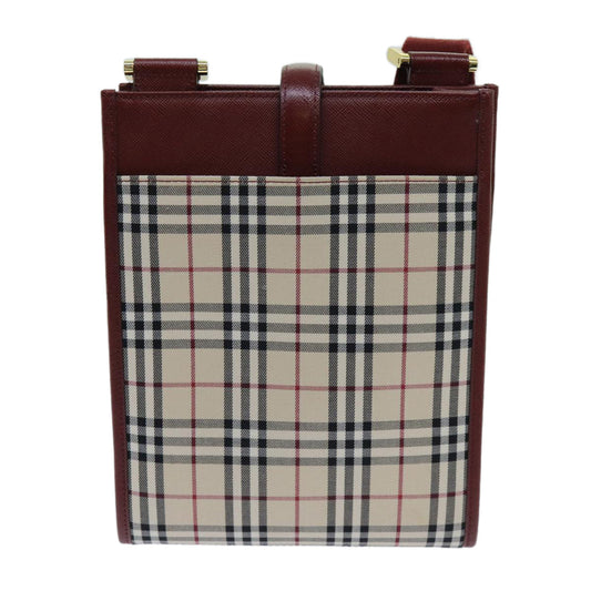 Burberry Nova Check Shoulder Bag Canvas Beige Auth yk11620