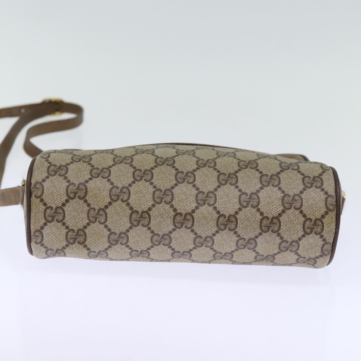 GUCCI GG Supreme Web Sherry Line Shoulder Bag Red Beige 56 02 087 Auth yk12506