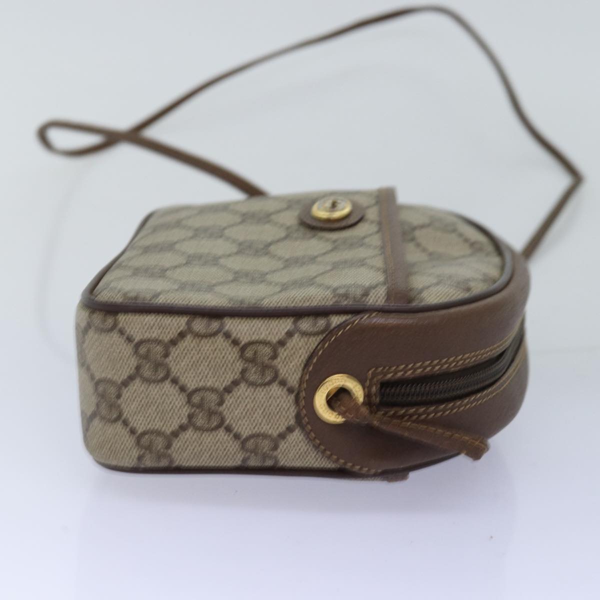GUCCI GG Supreme Shoulder Bag PVC Beige 116 02 607 Auth yk12594