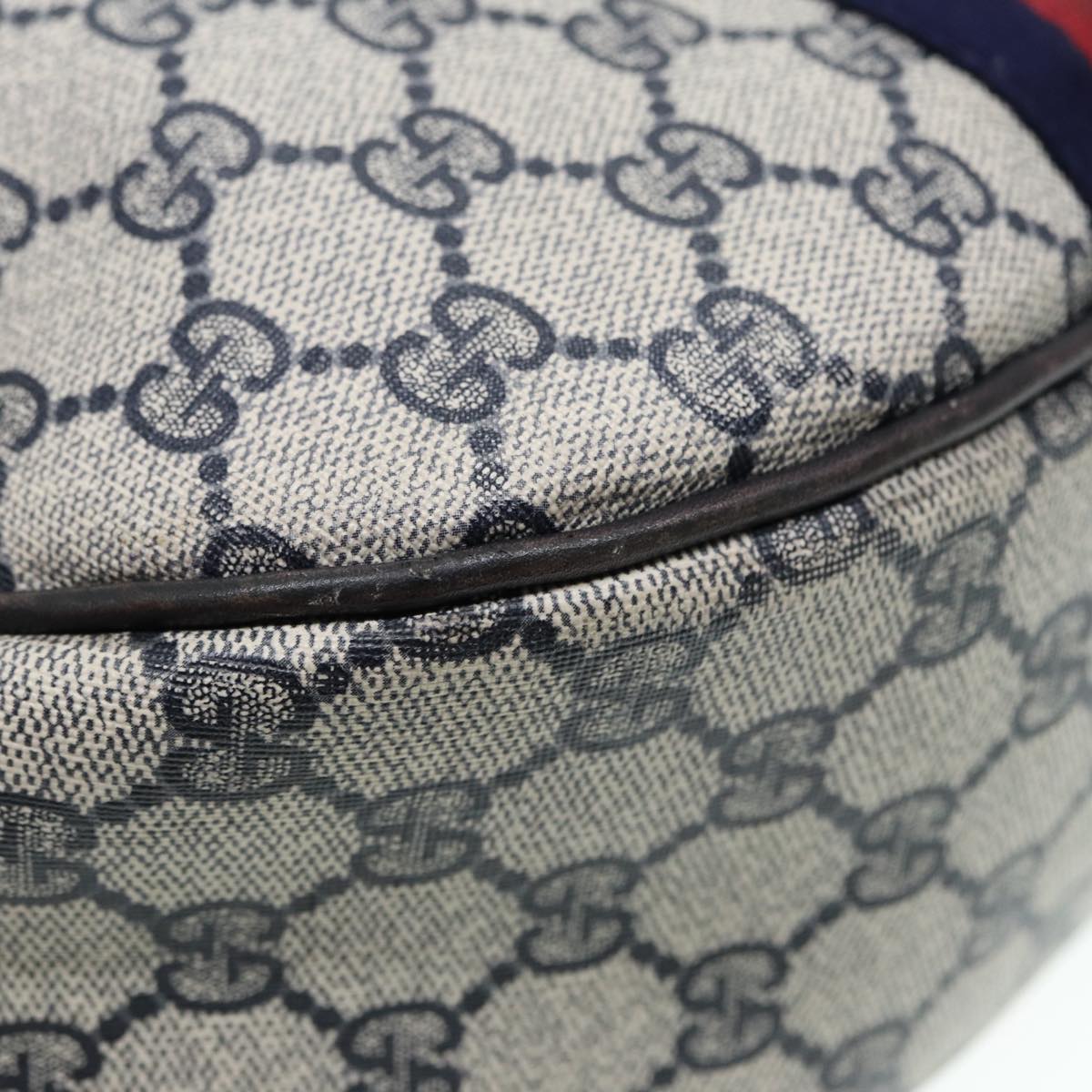 GUCCI GG Supreme Web Sherry Line Shoulder Bag PVC Leather Navy Auth yk14395