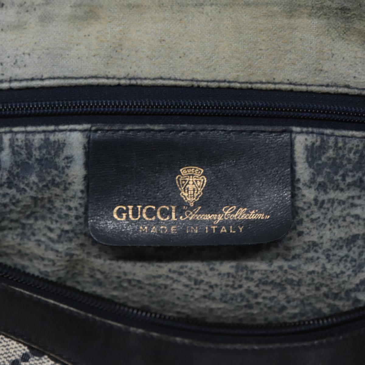 GUCCI GG Supreme Web Sherry Line Shoulder Bag PVC Leather Navy Auth yk14395