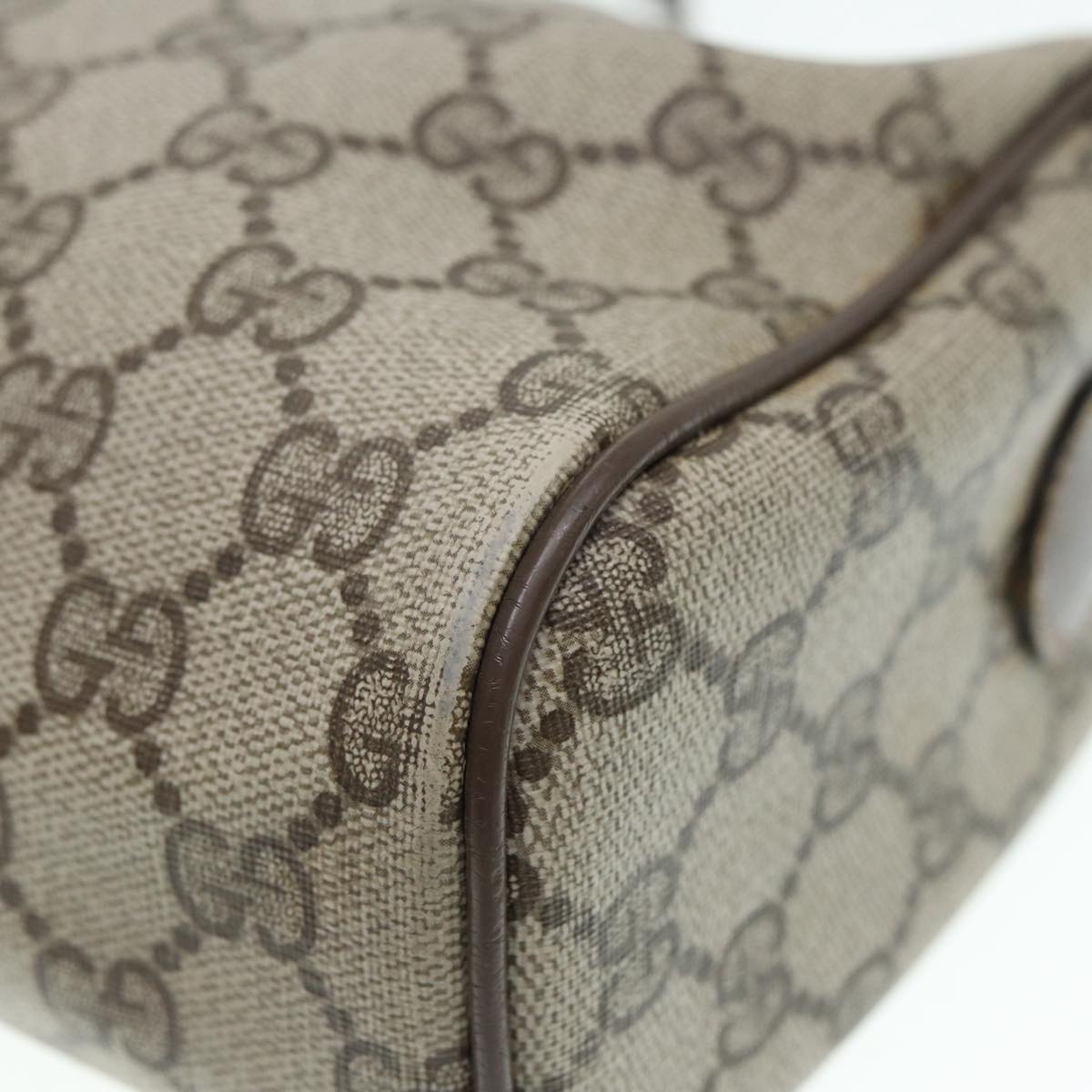 GUCCI GG Supreme Web Sherry Line Shoulder Bag PVC Beige 89 02 017 Auth yk14402