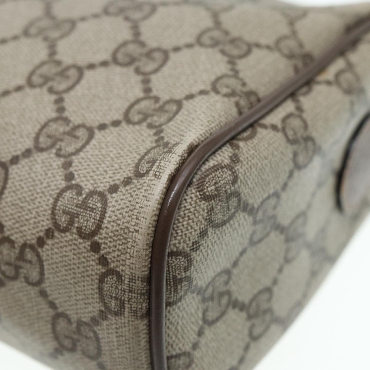 GUCCI GG Supreme Web Sherry Line Shoulder Bag PVC Beige 89 02 017 Auth yk14402