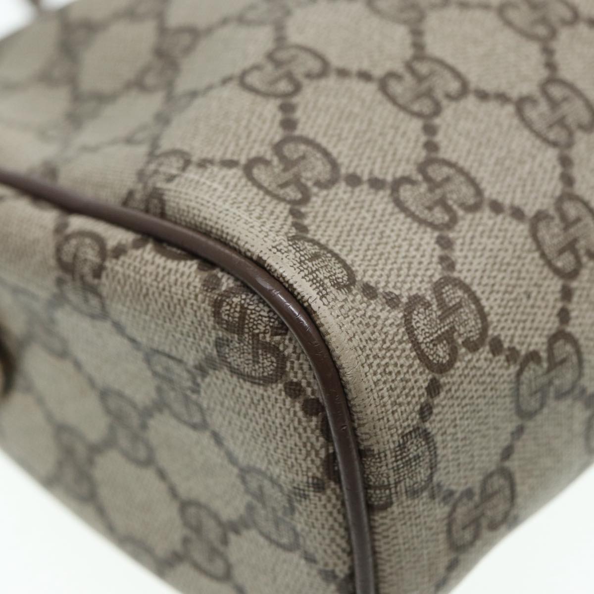 GUCCI GG Supreme Web Sherry Line Shoulder Bag PVC Beige 89 02 017 Auth yk14402