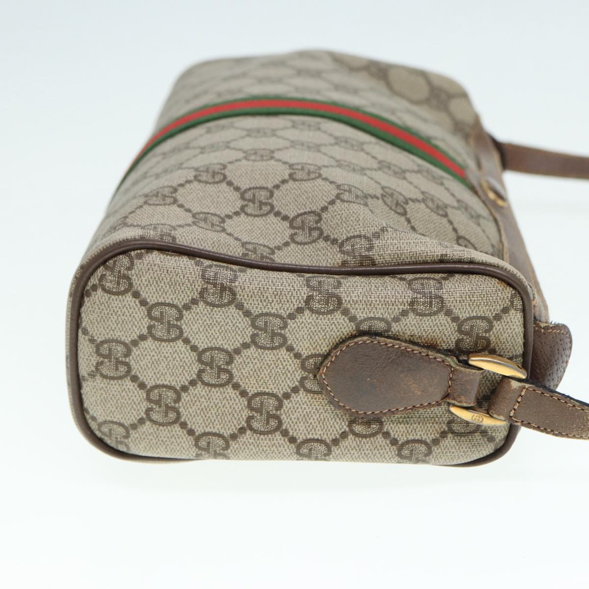GUCCI GG Supreme Web Sherry Line Shoulder Bag PVC Beige 89 02 017 Auth yk14402