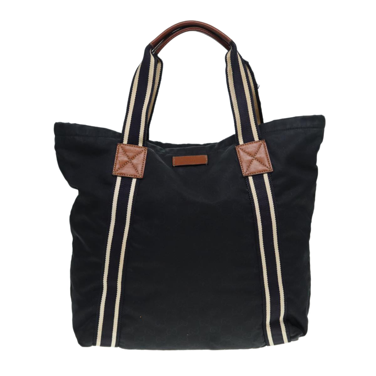 GUCCI GG Canvas Tote Bag Black Navy 189669 Auth yk14419