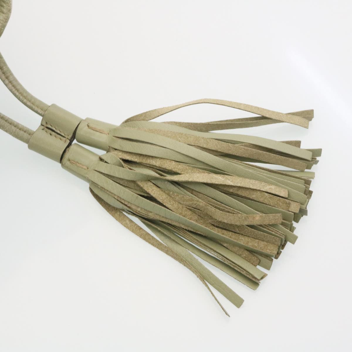 GUCCI GG Canvas Tote Bag Fringe Beige Green  yk3822